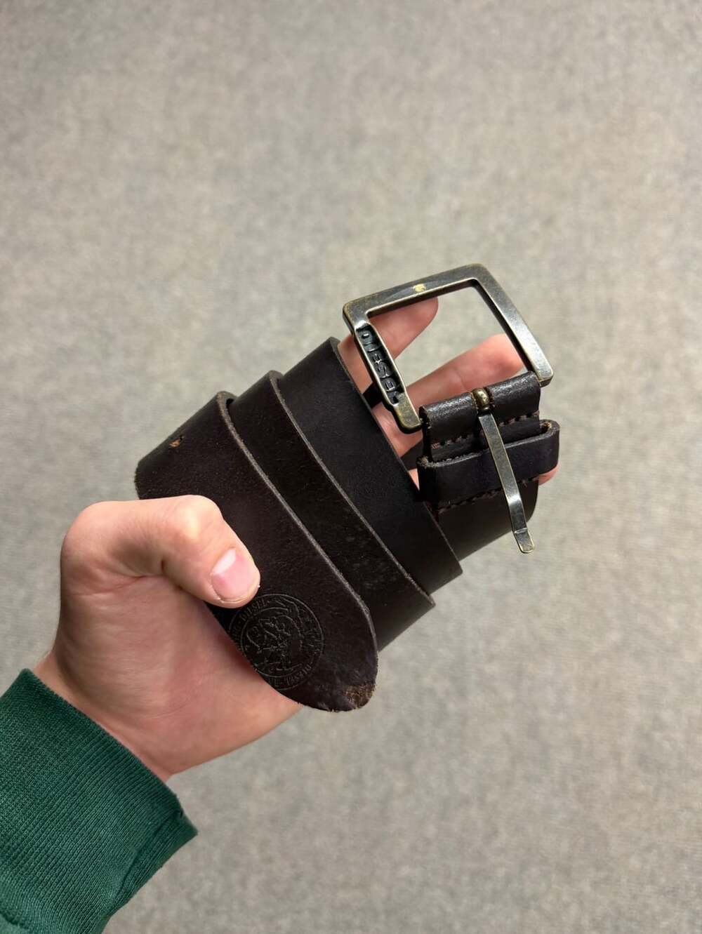 Diesel Belt MINO6 X05112 Size 80 Brown Leather
